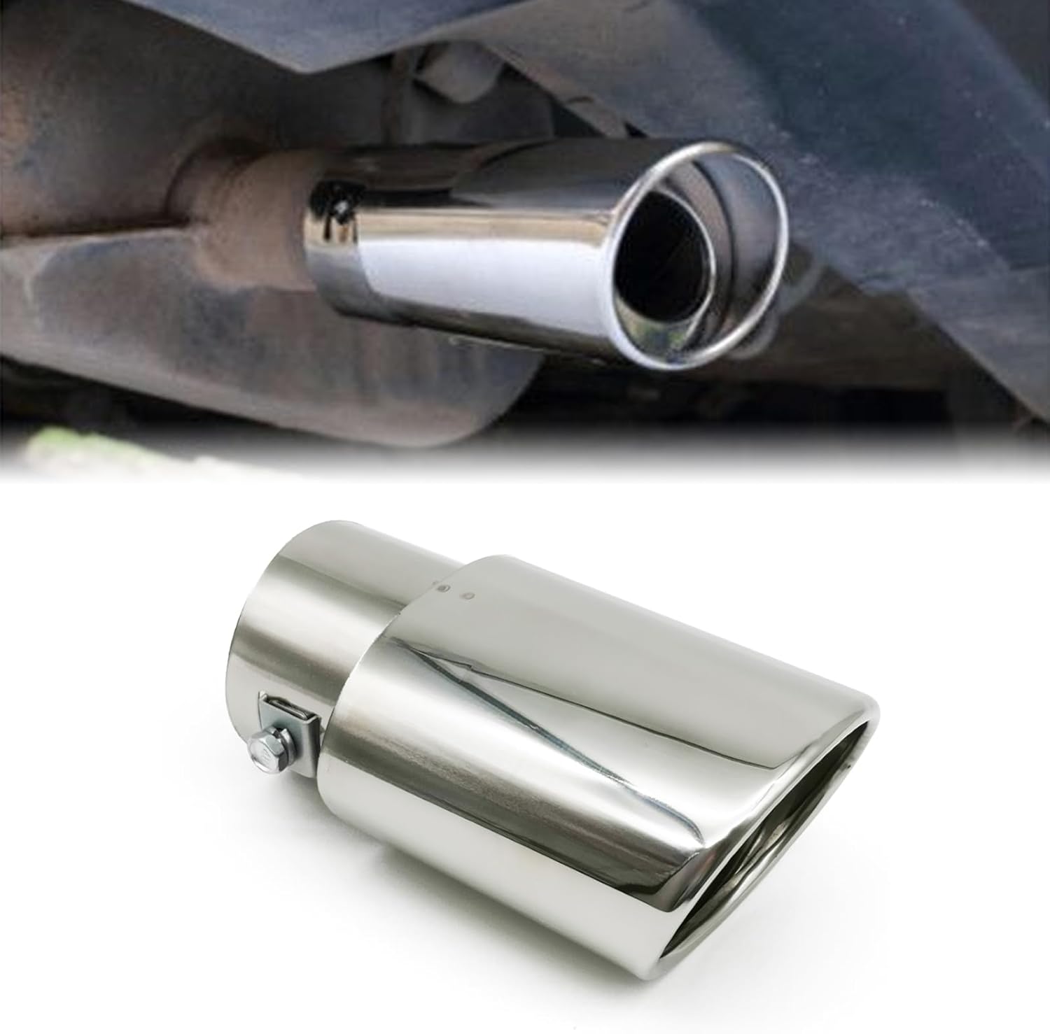 Stainless Steel Car Exhaust Tip, 2.5" to 3.3"(Silver #Straight)