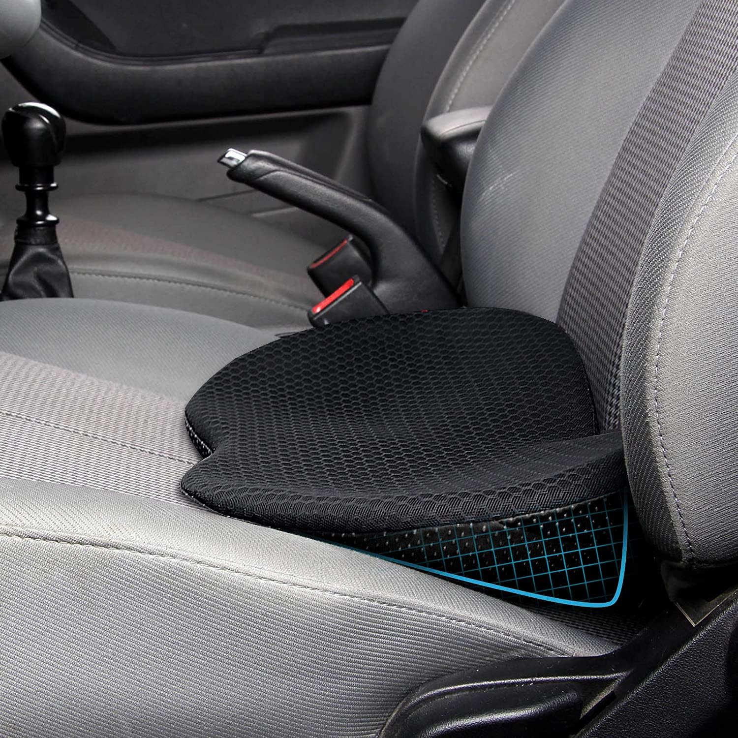 Car Seat Cushions for Driving - Road Trip Essentials for Drivers(Black)