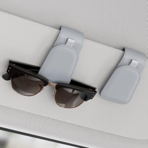 Sunglass Holder for Car Visor, Magnetic Sunglass Organizer for Car Accessories, 2 Packs, Light Gray