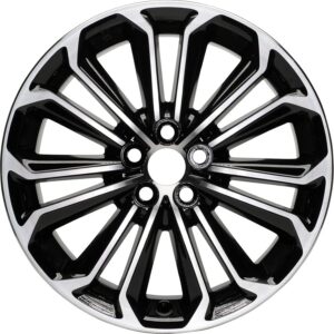 17x7" 17 Inch Black and Machined Aluminum Alloy Wheel Rim Fits Toyota Corolla S